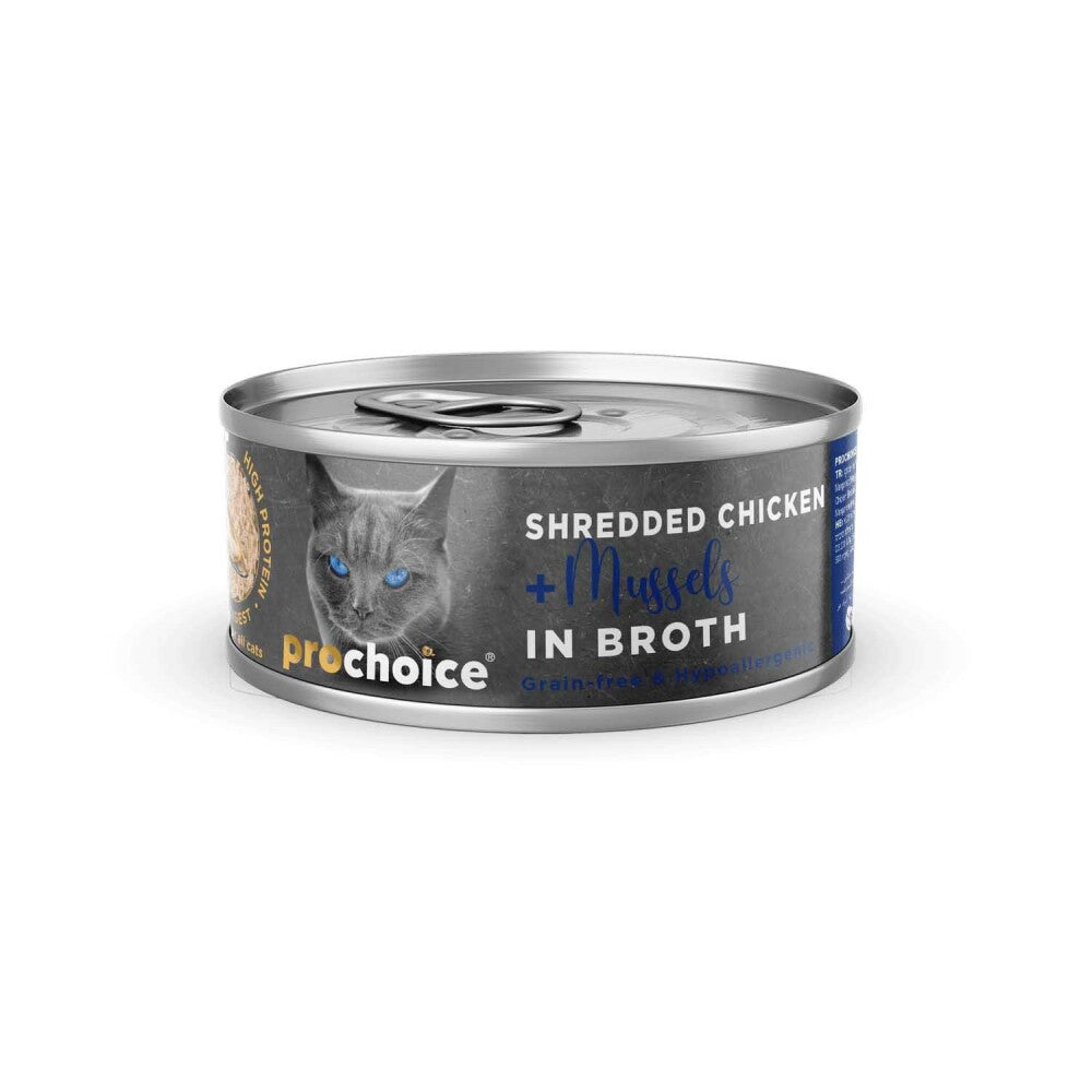 Prochoice Özel Sos İçerisinde Tiftiklenmiş Taze Tavuk Eti Ve Midyeli Yetişkin Kedi Konservesi 70 GR | SRC: Barcode: 8681465608837